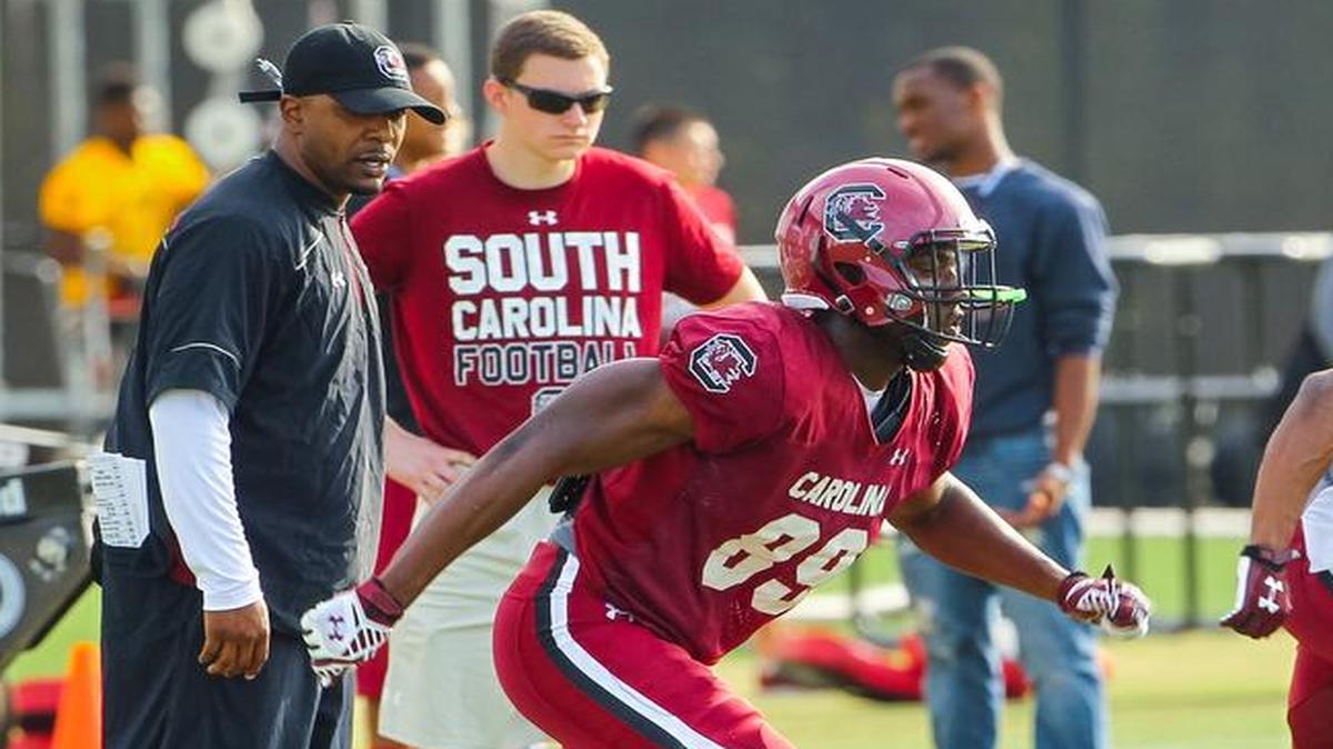 South Carolina freshman wide receiver Bryan Edwards wears No. 89.