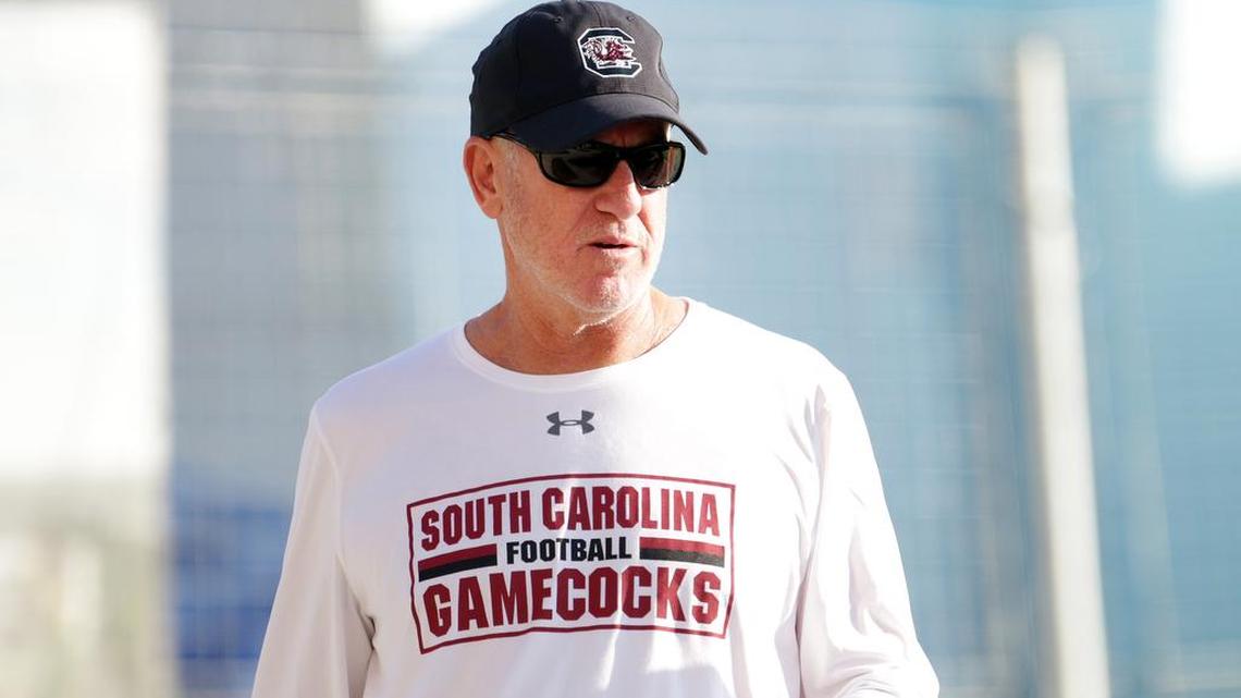 South Carolina quarterbacks coach Dan Werner at practice Monday, Aug. 6. 8/6/18