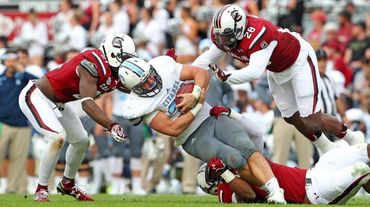 Tyler Renew scored the game-winning touchdown in The Citadel football team’s upset win against South Carolina in 2015.
