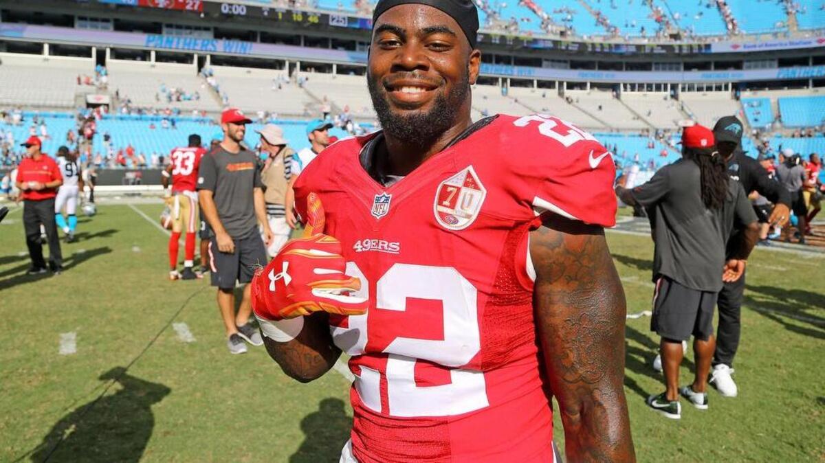 San Francisco and running back Mike Davis played the Carolina Panthers at Bank of America Stadium earlier this season.