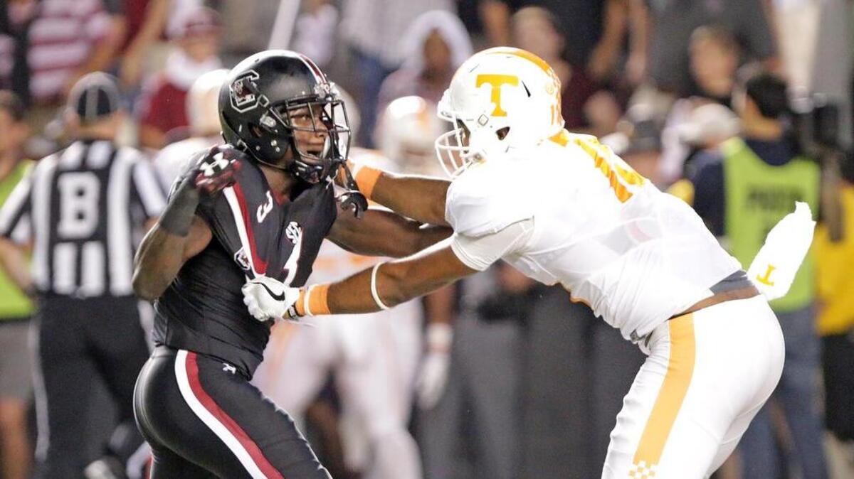 South Carolina cornerback Chris Lammons was ejected after a first quarter skirmish against Tennessee.