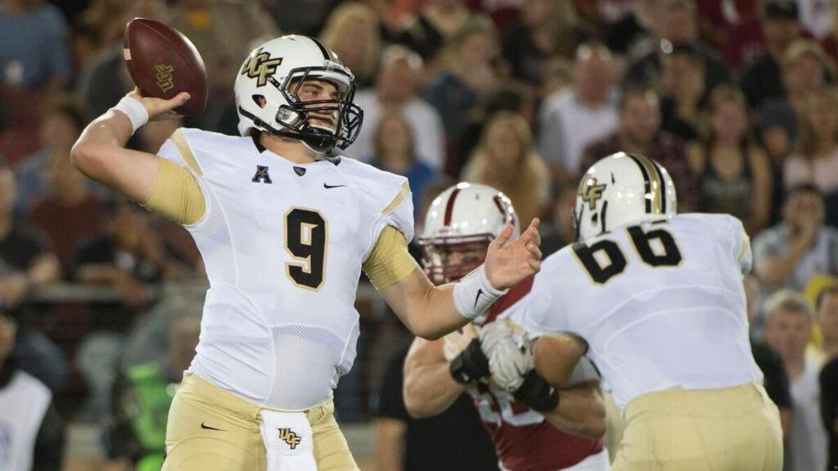 
Central Florida quarterback Bo Schneider throws downfield against Stanford earlier this season.
