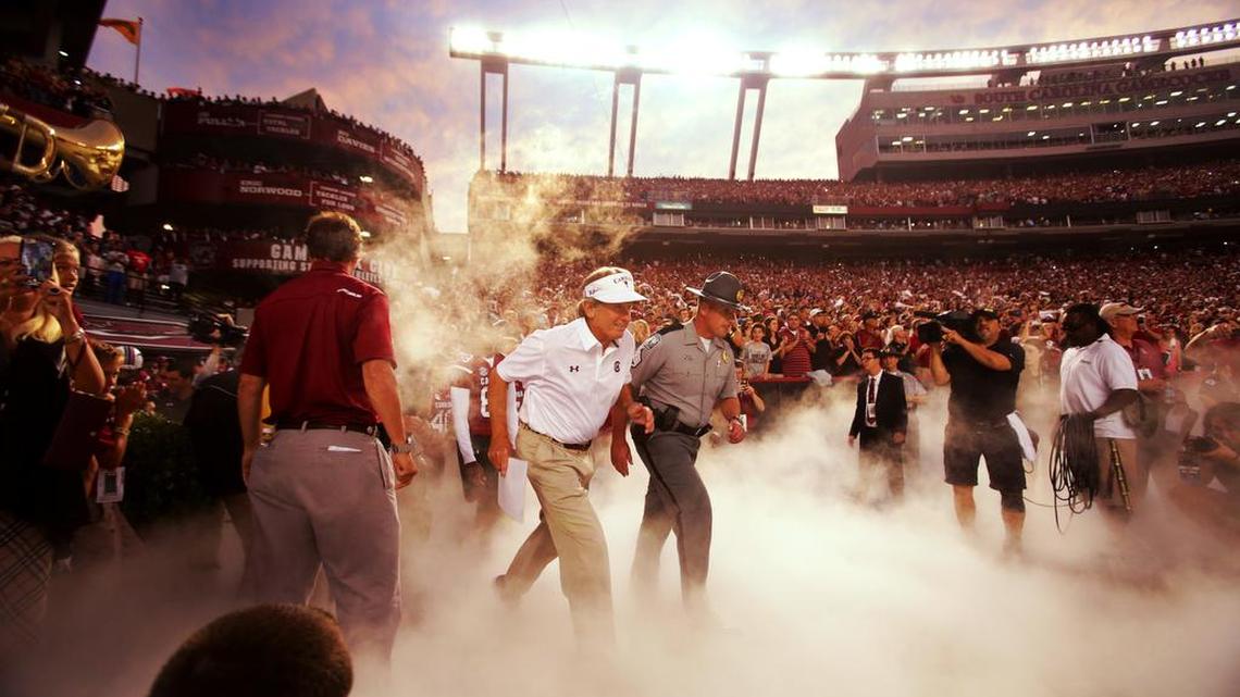 Steve Spurrier coached at Williams-Brice Stadium twice in 2015, his last season as the Gamecocks’ coach.