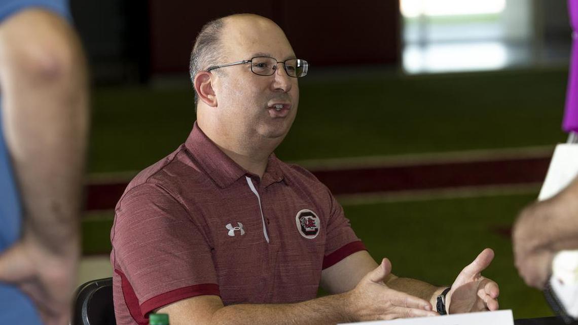 Pete Lembo during team media day on Thursday, Aug. 4, 2022 in the Jeri and Steve Spurrier Indoor Practice Facility.