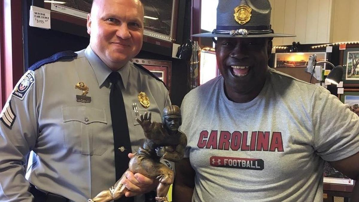 Sgt. Bob Beres, left, and George Rogers were pictured at the Coastal Carolina Fair.