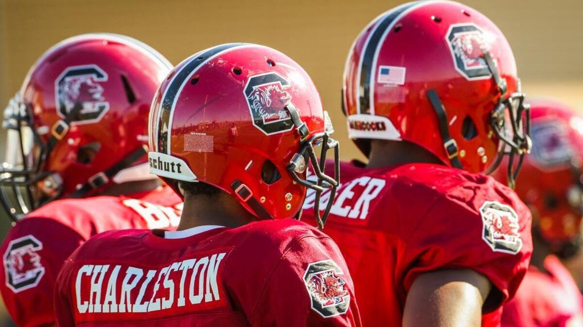 South Carolina is wearing these new-look garnet helmets for the spring.
