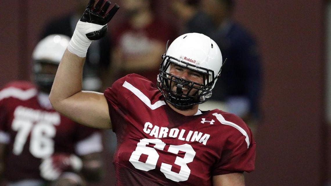South Carolina offensive lineman Blake Camper
