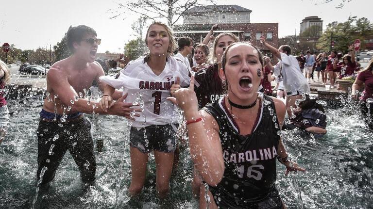 Photos: Five Points, USC campus come alive with Final Four celebrations