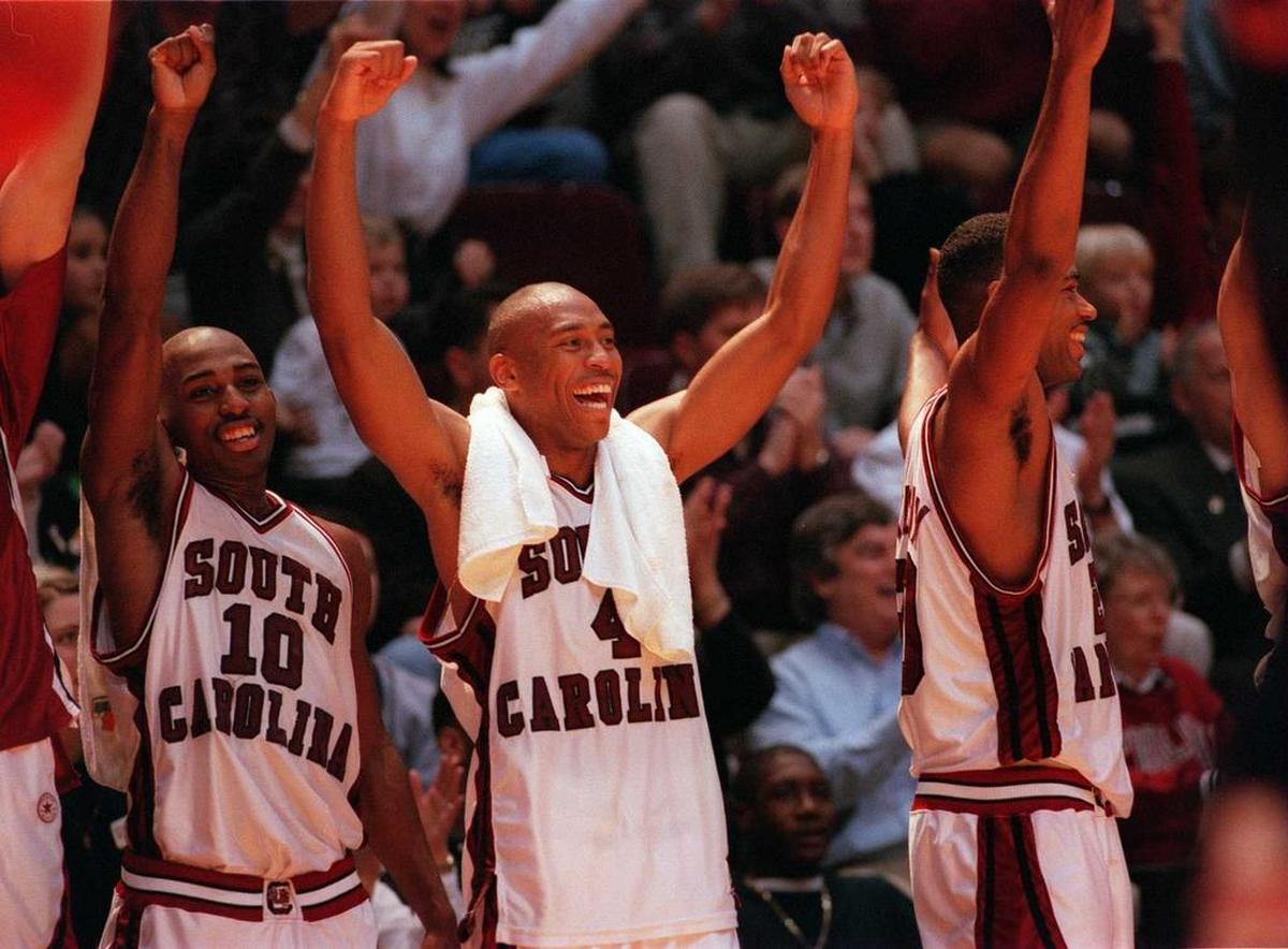 From the 1997 season: South Carolina teammates Melvin Watson, Larry Davis and William Gallman