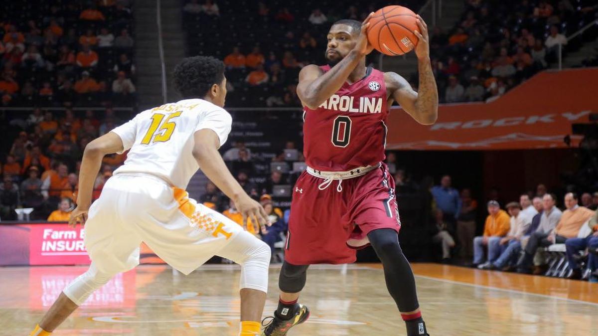 Sindarius Thornwell (0) and the Gamecocks travel to face Tennessee at Thompson-Boling Arena in Knoxville.