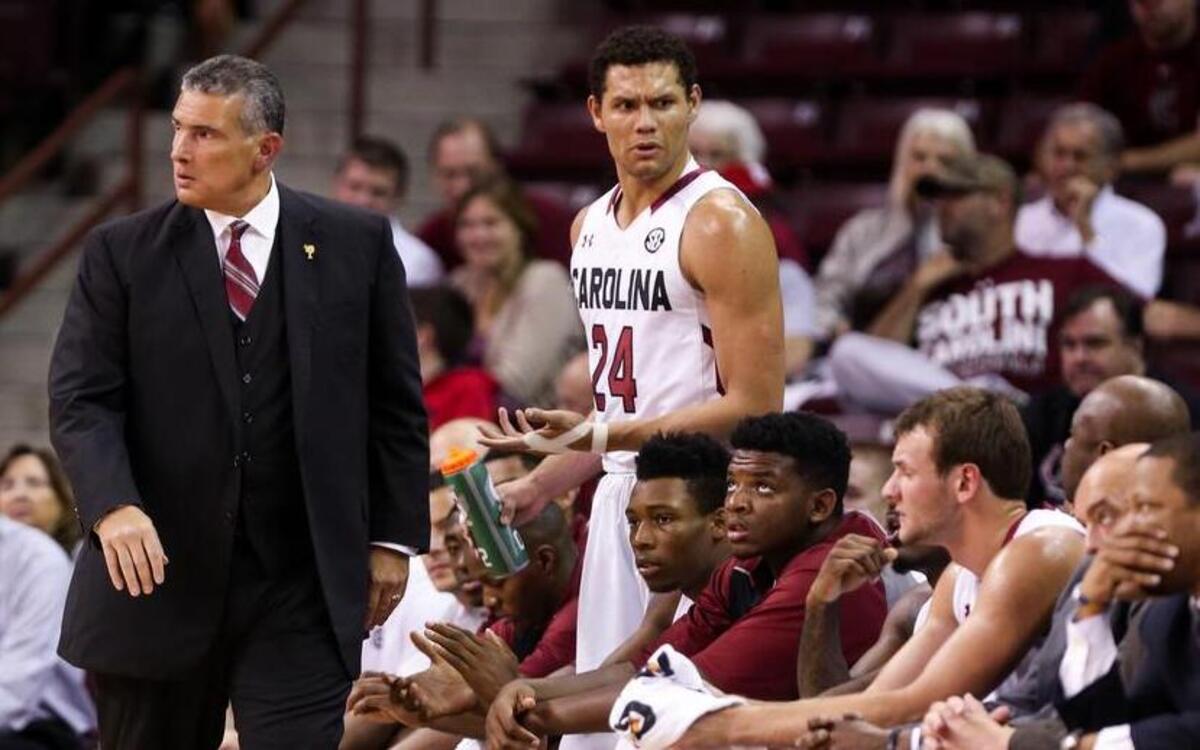 Coach Frank Martin and South Carolina begin NIT play on Tuesday night.