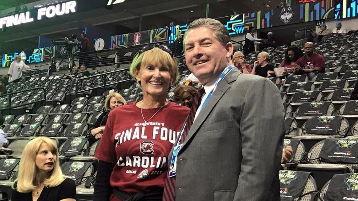 Jerri Spurrier and Ray Tanner in Dallas at the American Airlines Center