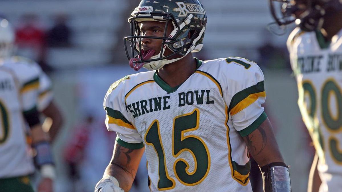 Running back Rico Dowdle of AC Reynolds High in Asheville, NC, at the Shrine Bowl on Saturday at Wofford's Gibbs Stadium in Spartanburg.
