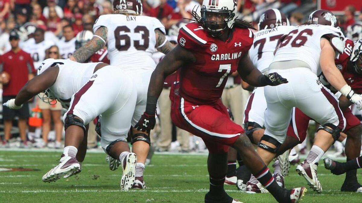 Defensive end Jadeveon Clowney lived up to the hype as the No. 1 recruit in the country. After a stellar career at USC, he went on to be the top pick in the NFL draft.