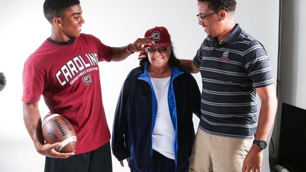 Brandon McIlwain enrolled at South Carolina to play football and baseball this month. His grandmother, Geraldine McIlwain, lives in Irmo and is a big reason Brandon chose USC. His father, Roddy, right, is a USC graduate.