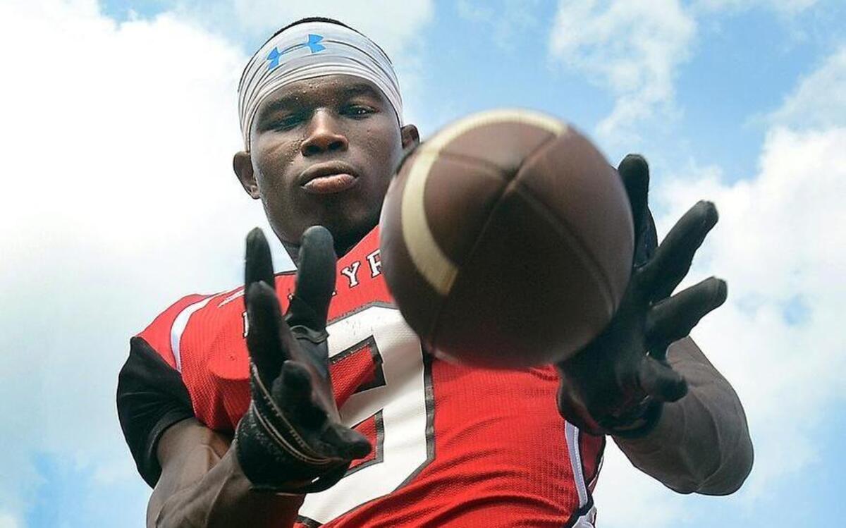 
Palmyra High School's wde receiver Kelvin Harmon
