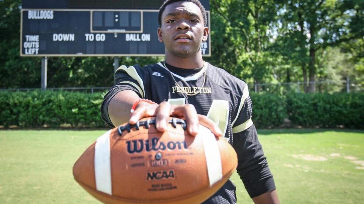 Pendleton High defender Brad Johnson