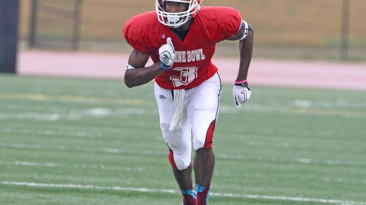Hannah High's Samuel Denmark goes through a drill during Shrine Bowl practices