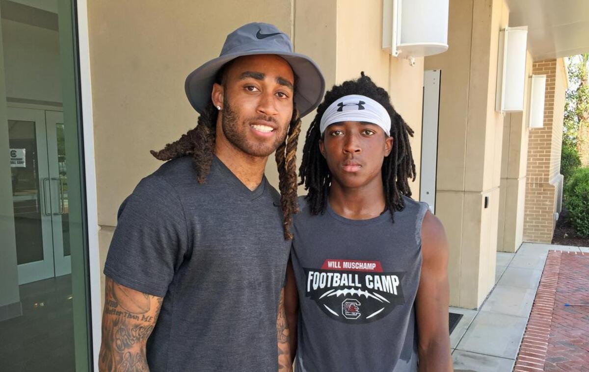South Pointe cornerback Steven Gilmore, right, is brother of former Gamecock standout and current New England Patriot Stephon Gilmore. Gilmore, described as a “family guy,” is the oldest of six siblings.