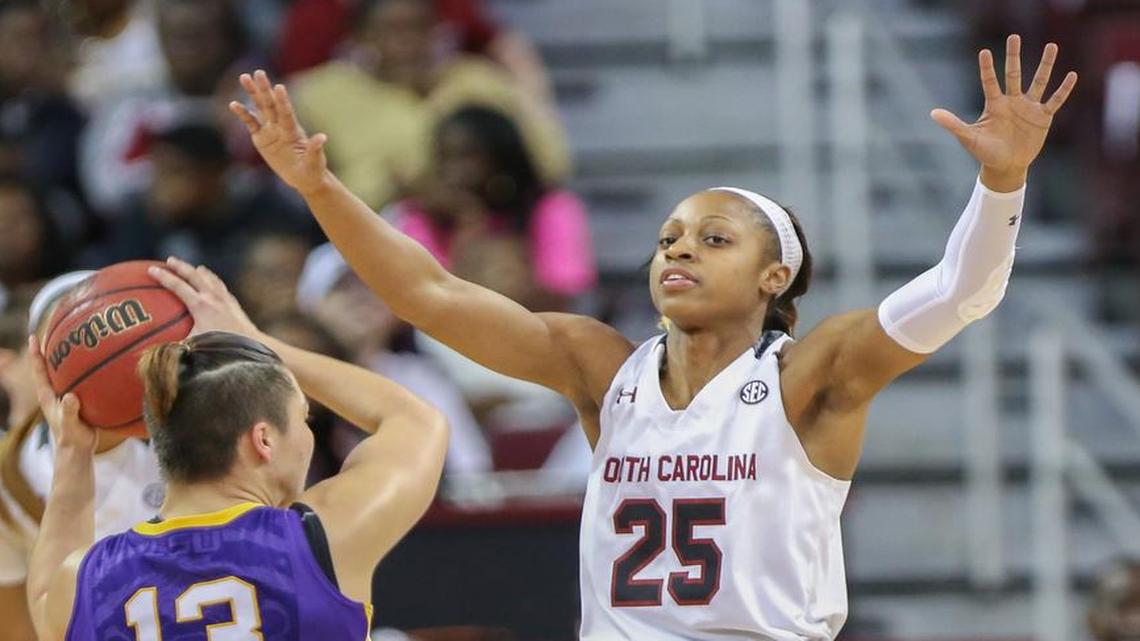 Former South Carolina standout Tiffany Mitchell is now a rookie for the WNBA’s Indiana Fever.