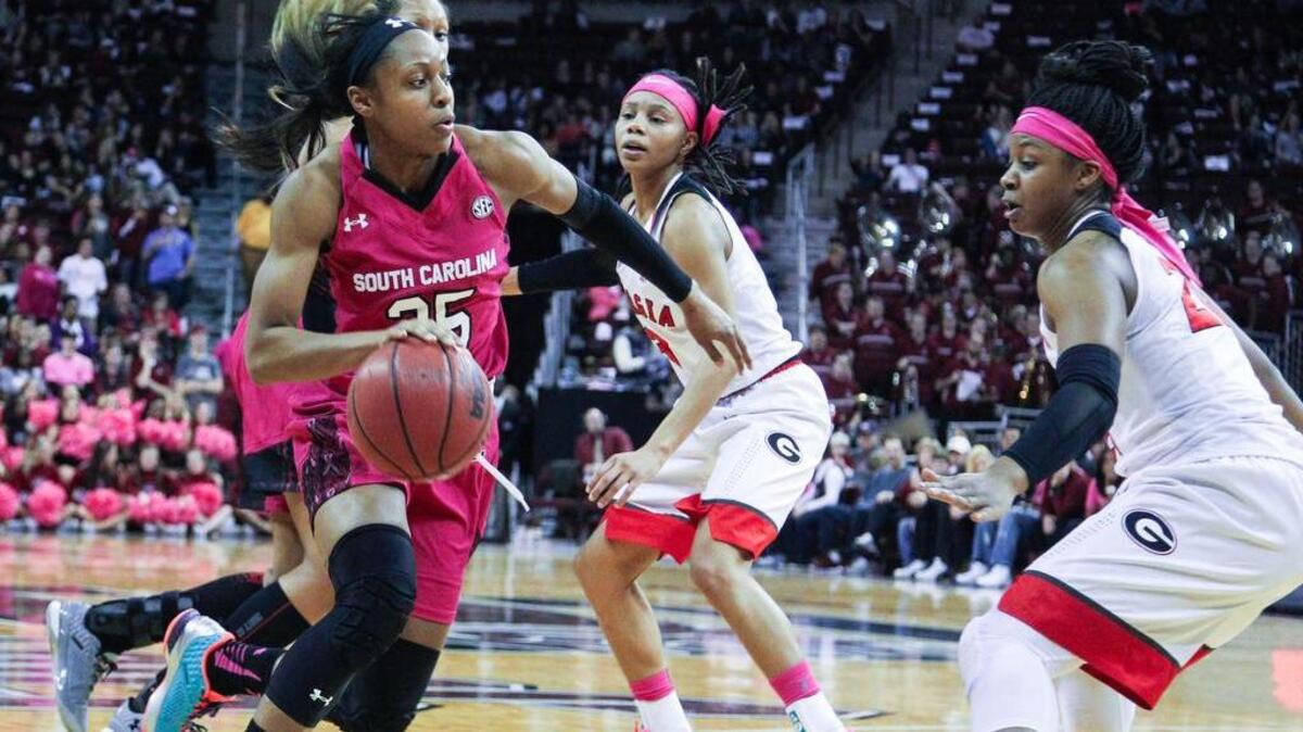 South Carolina's Tiffany Mitchell was part of the team’s walking wounded before the whole group got healthy again.