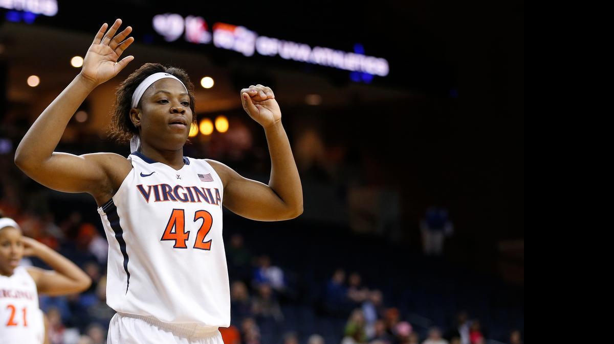 
Sarah Imovbioh (42) this past season while playing for Virginia
