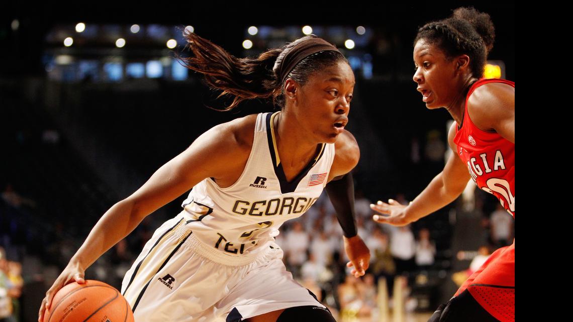 
Former Georgia Tech Yellow Jackets guard Kaela Davis (3) 
