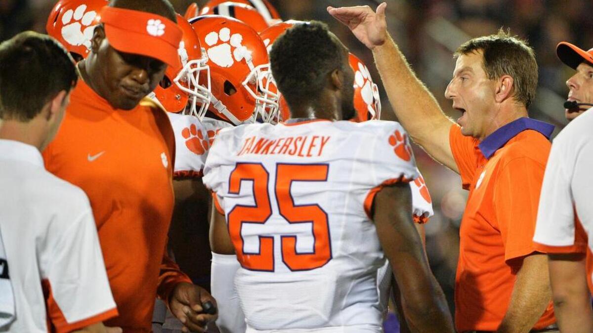 
Clemson and head coach Dabo Swinney host Notre Dame on Saturday.

