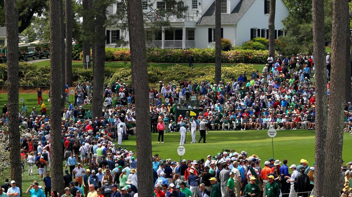Augusta, GA - April 6, 2016: A view of No. 7 during the Masters Par-3 Contest at Augusta National Golf Club in Augusta, Ga.