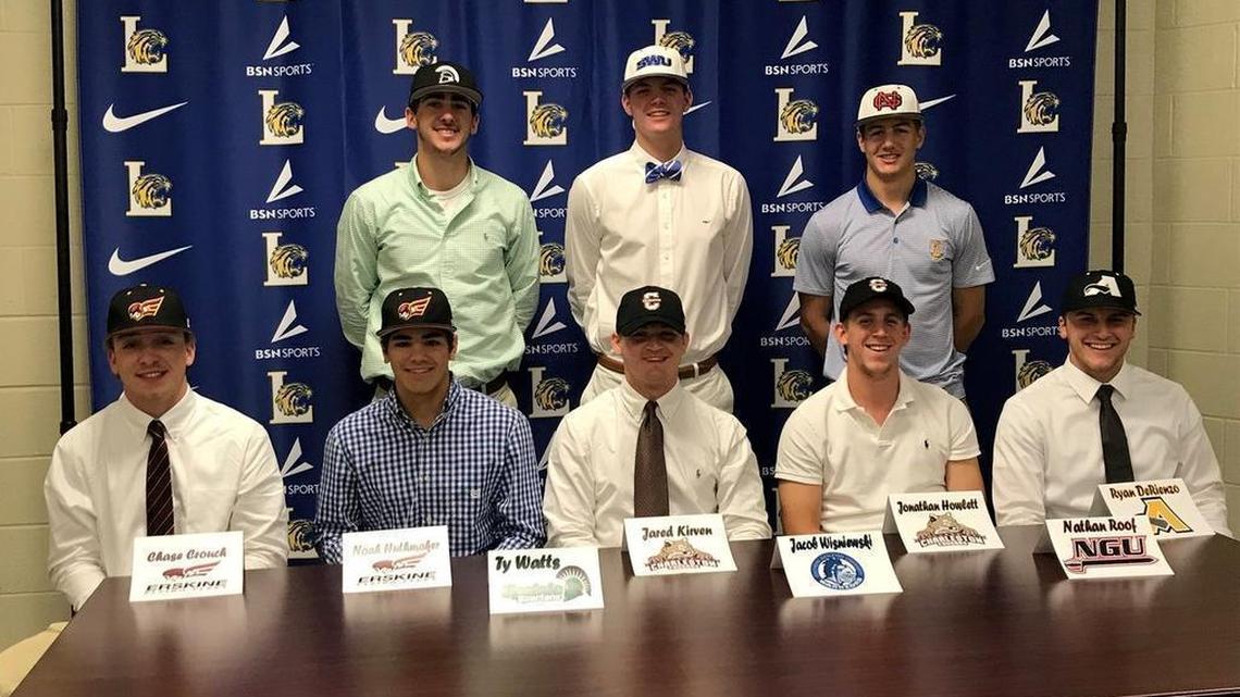 Eight Lexington High School baseball players signed letters of intent Wednesday on the first day of the early signing period.