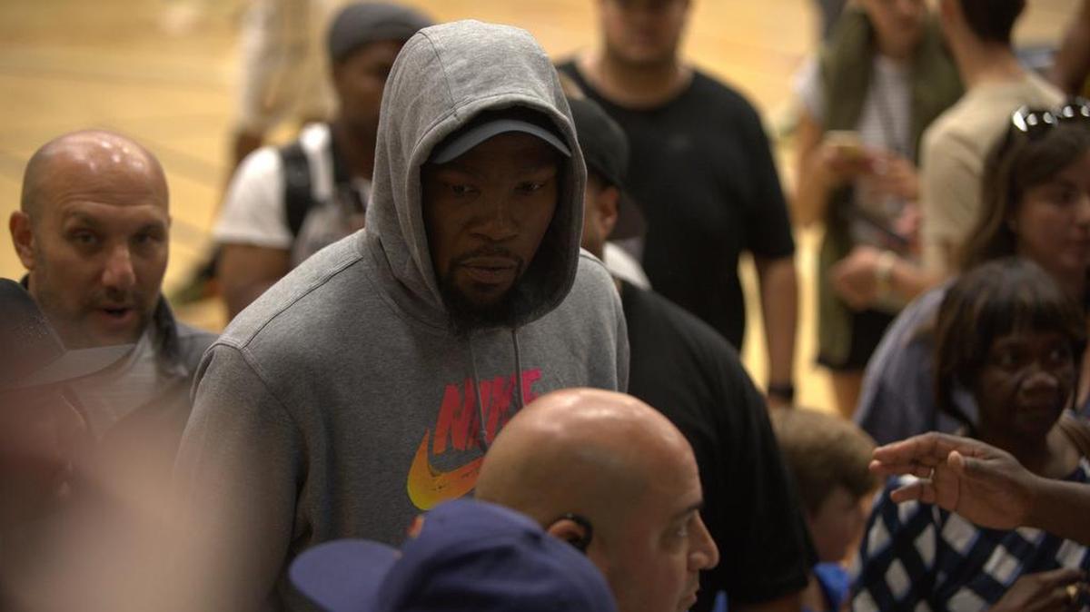 Golden State Warriors All-Star Kevin Durant takes in Peach Jam in North Augusta on Thursday.