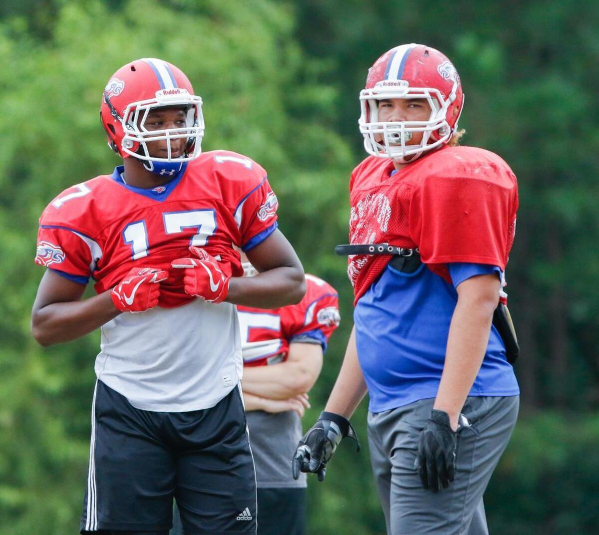 Hammond defensive linemen Jordan Burch, left, and Alex Huntley are getting offers from many top colleges.