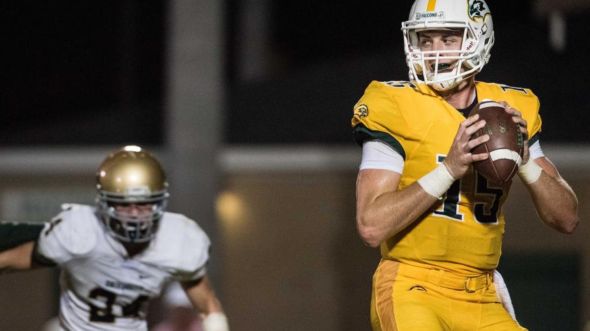 Ben Lippen quarterback Trad Beatty and the Falcons will host Heathwood Hall on Friday.