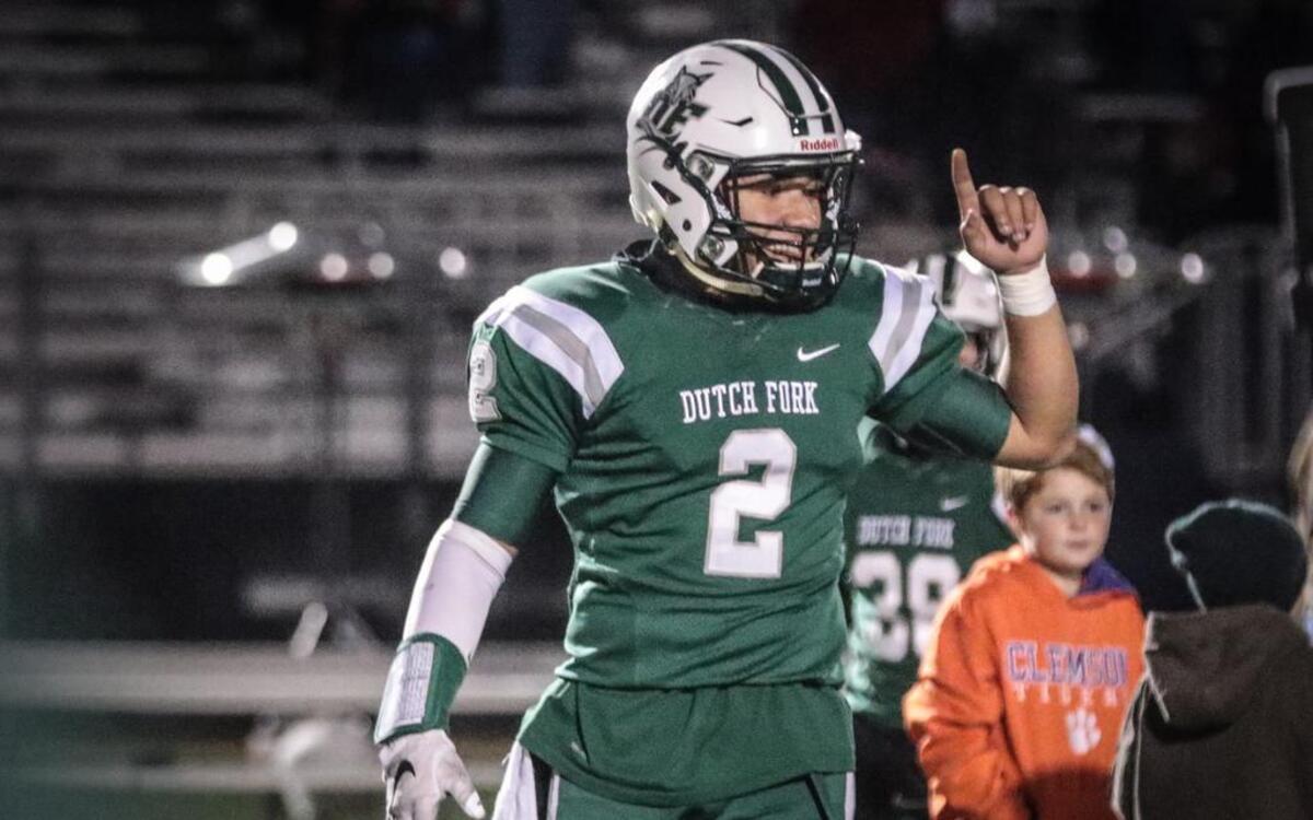 Dutch Fork quarterback Reese Nichols during the Class 5A Lower State Semifinal game against Fort Dorchester.