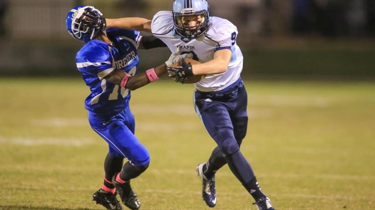 Chapin's Evan Estridge has 13 receiving touchdowns and leads the area with a 44.5 yard punt average.