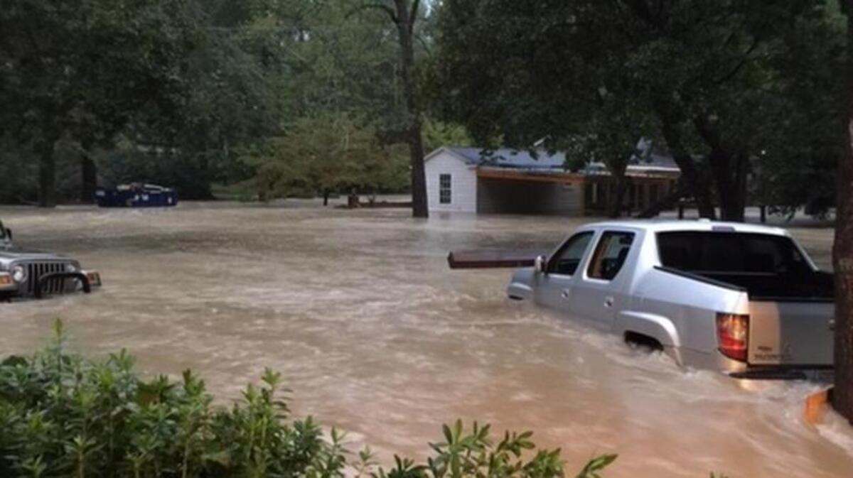 
The scene outside Charlie Wentkzy’s home, after floodwaters had dropped about 2 feet, he said. 
