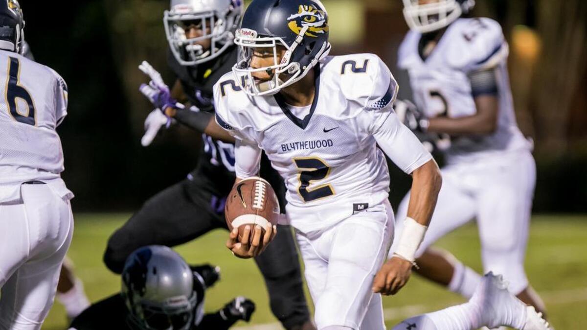 Blythewood quarterback Jordyn Adams