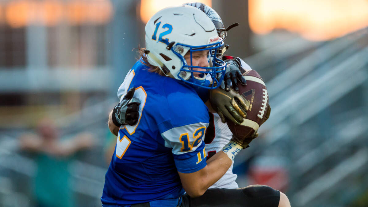 Lexington Wildcats receiver Forest Alvarez (12) makes a touchdown reception during the game between Lexington High School and Gilbert High School at Lexington High School. 8/31/18.