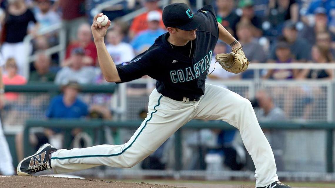 Former Blythewood standout and current Coastal Carolina pitcher Andrew Beckwith was taken in the 32nd round of the MLB Draft.