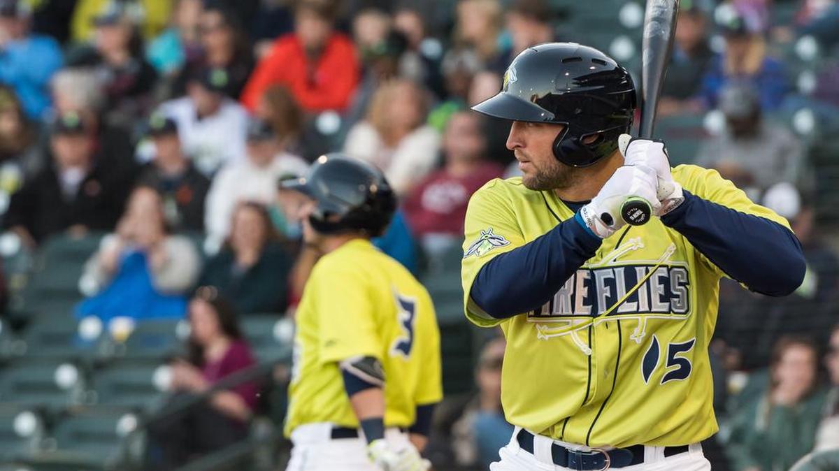 Columbia Fireflies outfielder Tim Tebow