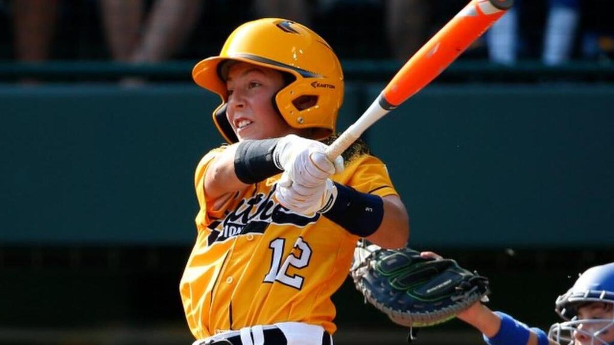
Taylors’ Braden Golinski hits a two-run home run off Bowling Green, Ky.’s, Ty Bryant during the second inning of thier Little League World Series game at South Williamsport, Pa., on Monday.
