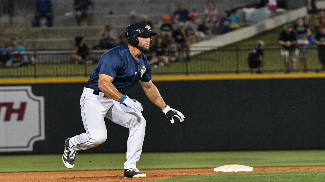 It’s Tebow’s mattress on a Fireflies road trip, but he’s willing to share