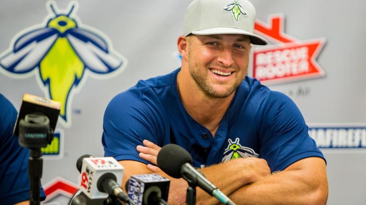 Columbia Fireflies outfielder Tim Tebow