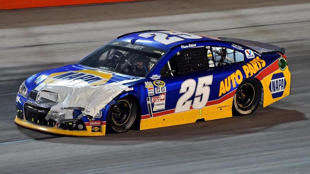 
NASCAR Sprint Cup Series driver Chase Elliott (25) during the Bojangles' Southern 500 at Darlington Raceway. 
