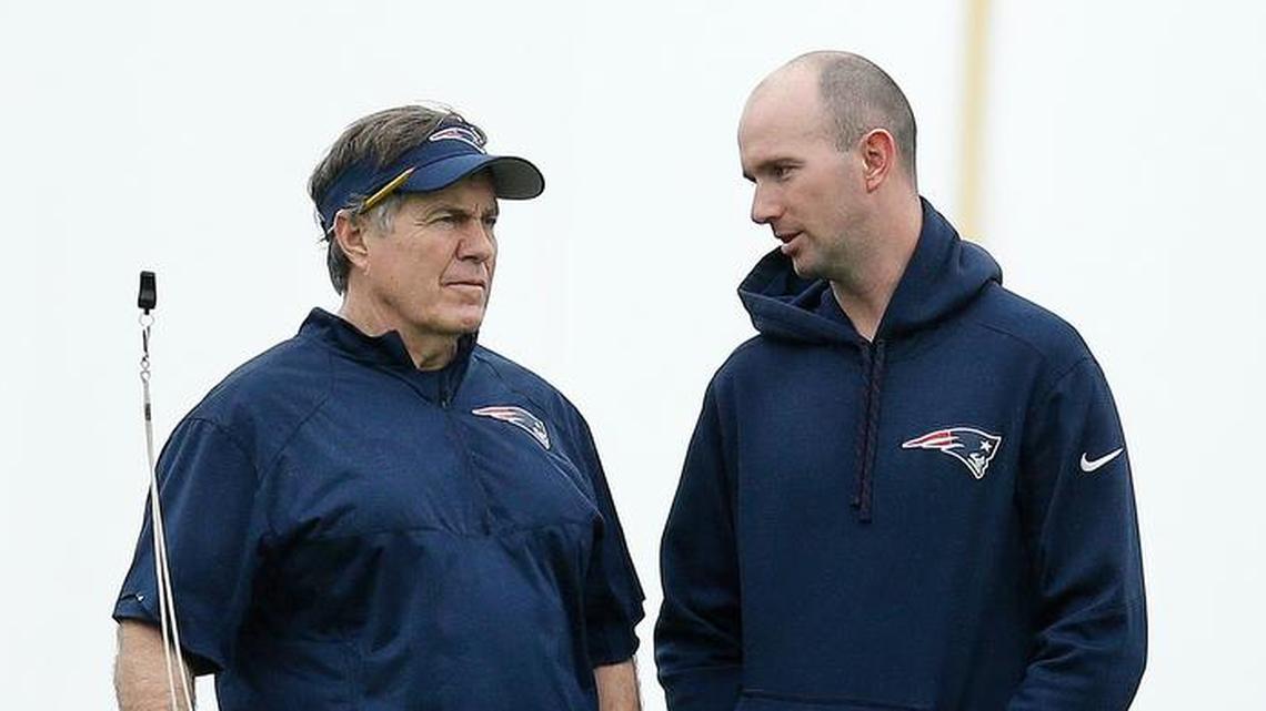 A.C. Flora grad and Columbia native Jack Easterby, right, talks with New England Patriots head coach Bill Belichick in 2015. Easterby is the Patriots’ Character Coach and in charge of team development.