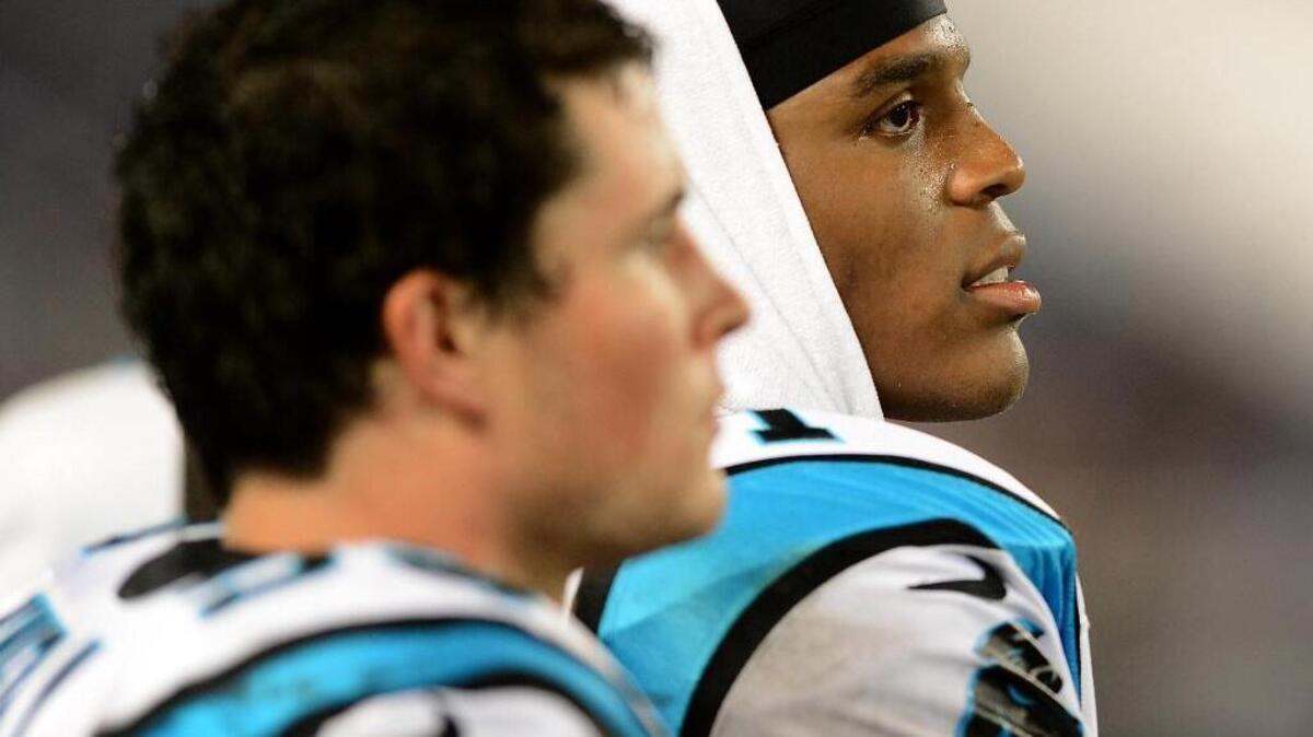 Carolina Panthers quarterback Cam Newton and linebacker Luke Kuechly in 2013, as they were become one of the NFL’s top tandems.