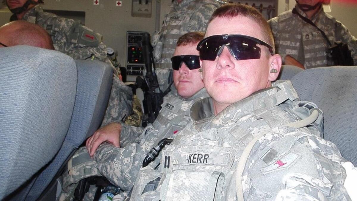 David Kerr (right) and Philip Hunter when they were headed to Iraq.