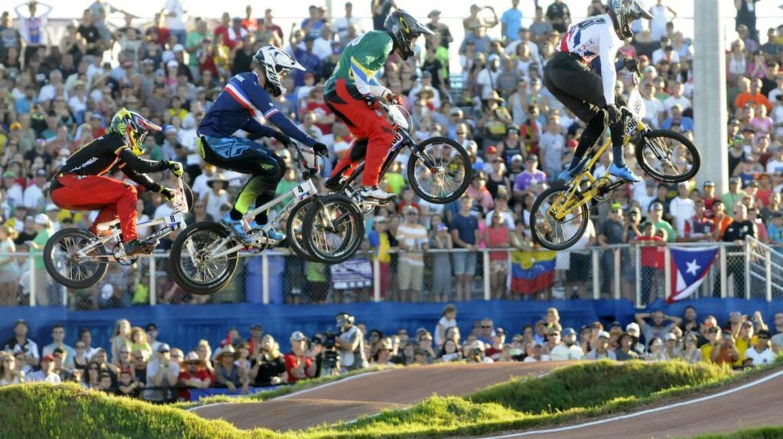 Packed crowd cheers on elite riders at BMX World Championships finals