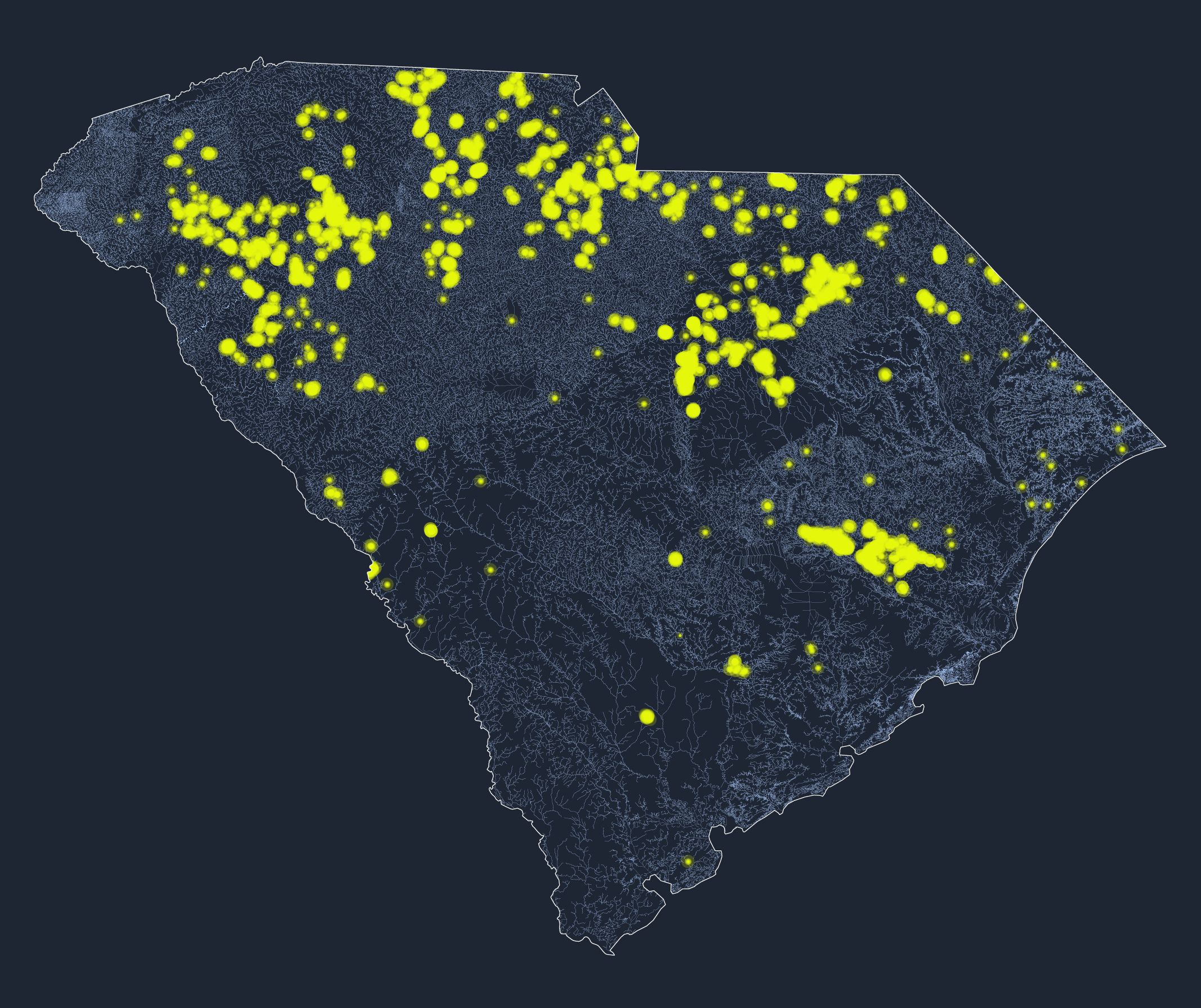 sludge sites in South Carolina map